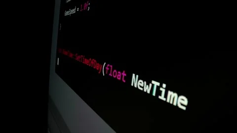 Closeup macro shot movement of coding script moving across LED screen. Stock Footage 252840613