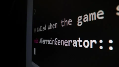 Closeup macro shot movement of coding script moving across LED screen. Stock Footage 252845441