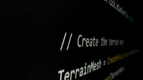 Closeup macro shot movement of coding script moving across LED screen. Stock Footage 253507307