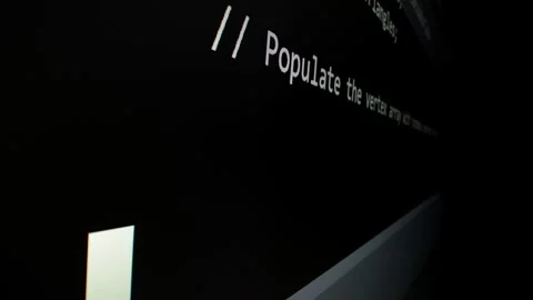 Closeup macro shot movement of coding script moving across LED screen. Stock Footage 253507536