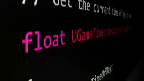 Closeup macro shot movement of coding script moving across LED screen. Stock Footage 254112892