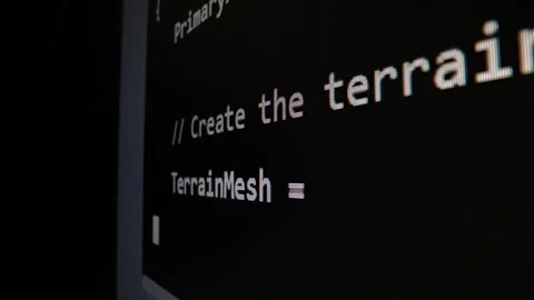 Closeup macro shot movement of coding script moving across LED screen. Stock Footage 254113454