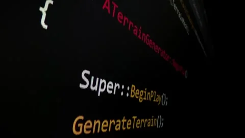 Closeup macro shot movement of coding script moving across LED screen. Stock Footage 254113691