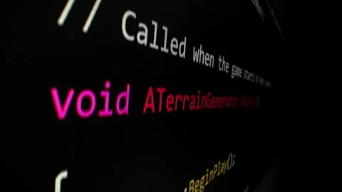 Closeup macro shot movement of coding script moving across LED screen. Stock Footage 254113739