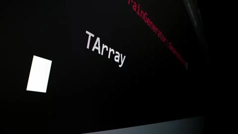 Closeup macro shot movement of coding script moving across LED screen. Stock Footage 254113755