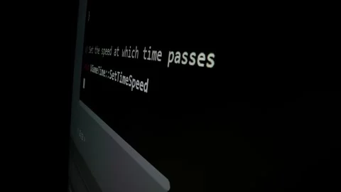 Closeup macro shot movement of coding script moving across LED screen. Stock Footage 254113814