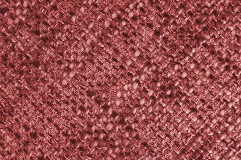 Closeup, macro texture of red woven burlap fabric with thick threads and ro.. Stock Photos