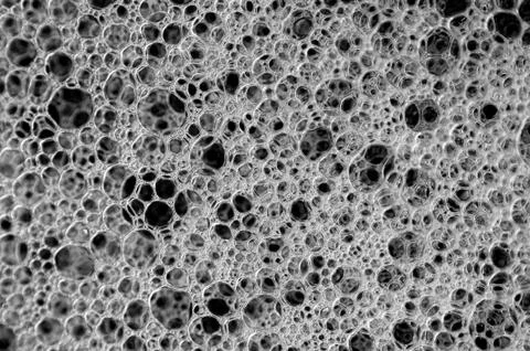 A closeup macro  texture of soap sud bubbles Stock Photos