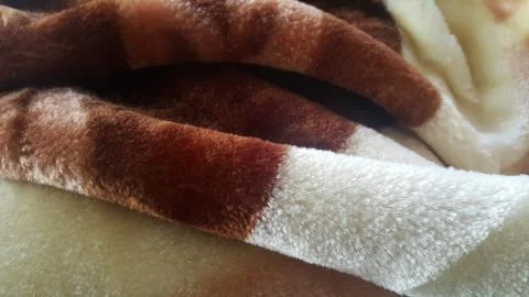 Closeup macro view of colorful soft blanket Stock Photos
