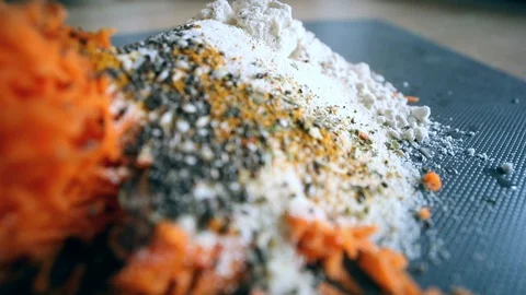 Closeup macro view of red hot spices cooking process. Aromatic ingredient. Profe 動画素材 129963880