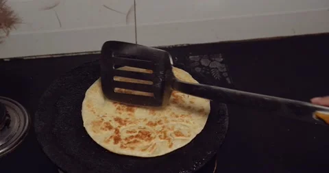 Closeup of Making of paratha bread Stock Footage 132708072