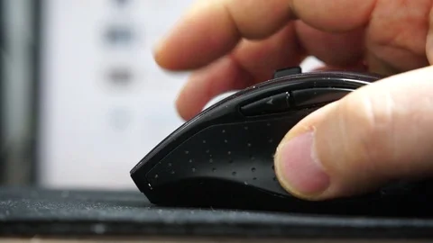 Closeup of male hand using computer mous... | Stock Video | Pond5