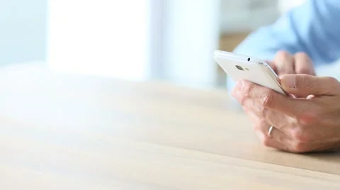 Closeup of male's hand typing message on smartphone Stock Footage 49759341