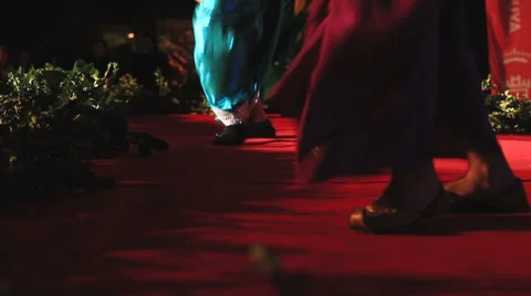 Closeup man feet when they dance a traditional dance costumes. 스톡 동영상 62279556