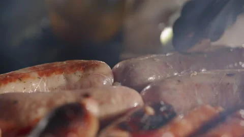 Closeup Of A Man Grilling Barbeque. Video stock 211745379