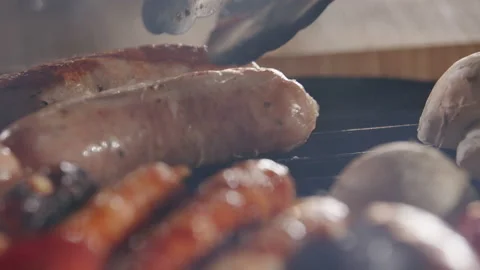 Closeup Of A Man Grilling Barbeque. Video stock 211746056