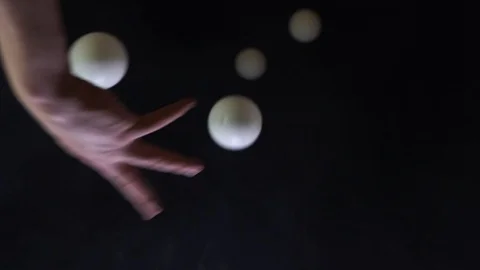 Closeup of man juggling balls. Concept of success, business and managing Stock Footage 127386858