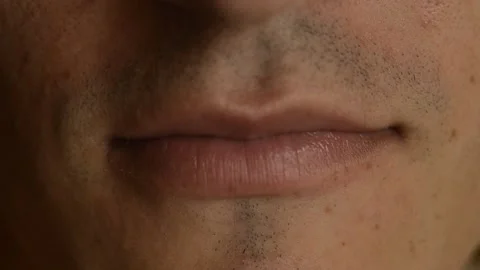 Closeup man lips sending blowing kiss Stock Footage 138163452