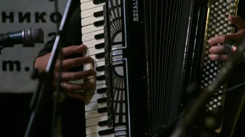 Closeup of man playing accordion Video stock 20522948