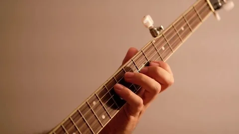 Closeup of Man Playing Banjo Stock Footage 77165955