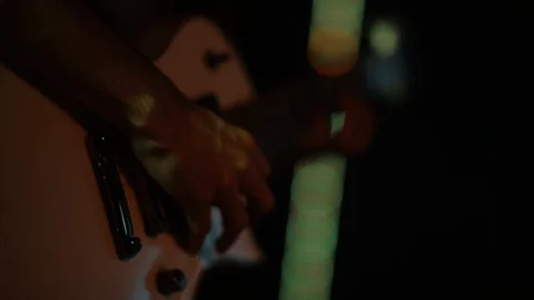 Closeup of Man Playing Guitar Stock Footage 86438745
