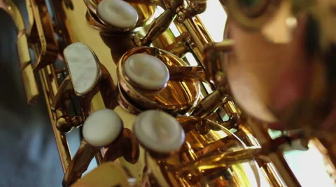 Closeup man playing saxophone 1 스톡 동영상 50168192