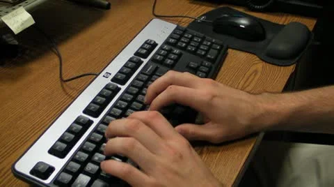 Closeup Man Typing Stock Footage 8849664
