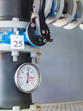 Closeup of manometer on tubes Stock-Fotos