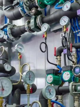 Closeup of manometer on tubes Stock-Fotos