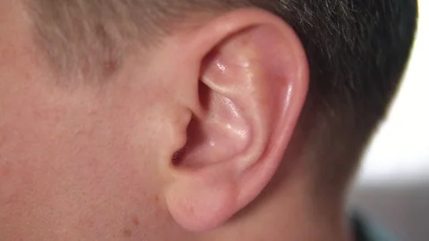 Closeup man's ear. Ear in profile Video stock 108773961