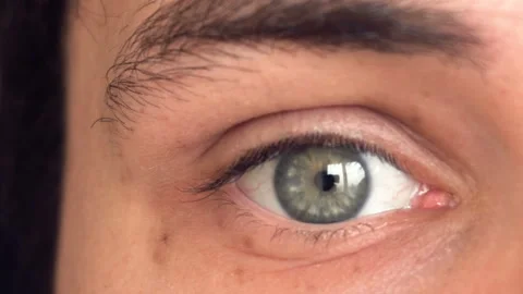 Closeup of man's eye moving looking around Stock Footage 87387146