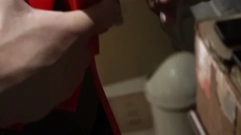 Closeup of a man's hands putting an external plug Stock Footage 167245039