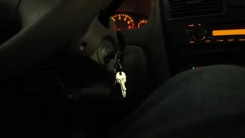 Closeup of a Man's Jeans While Driving at Night in a Car Stock Footage 302678918