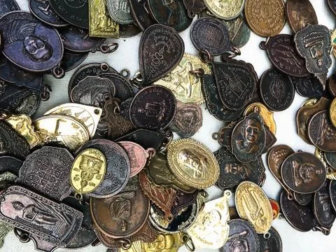 Closeup many Amulet Stock Photos