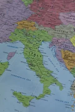 Closeup map of Italy. Stock Photos