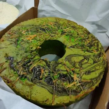 Closeup up marble cake on the table Stock Photos