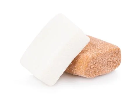 Closeup marshmallows on white background Stock-Fotos