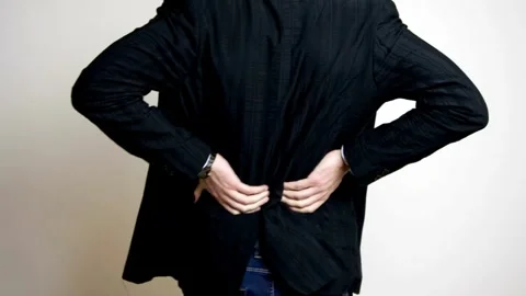 Closeup massaging back suffering from acute back pain arthritis backache acute Stock-Footage 336585179