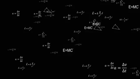 Closeup mathematical formulas. Elegant and luxury animation footage of education Stock Footage 113460987