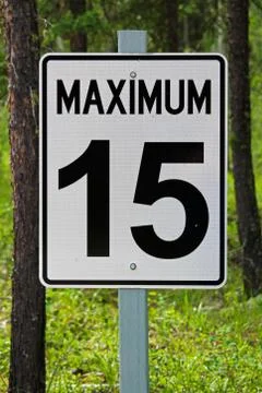 Closeup of a maximum 15 sign Stock Photos