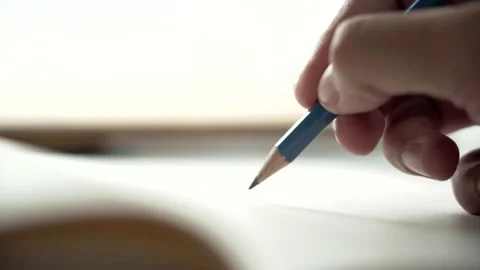 Closeup of men handwriting on paper Stock Footage 156704020