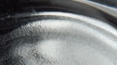 Closeup of Metallic Liquid Surface Forming Abstract Swirling Pattern With Stock Footage 340802052