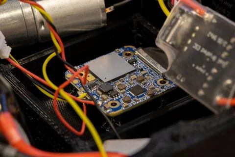 Closeup of a microchip processor used for electrical engineering prototyping in Stock Photos