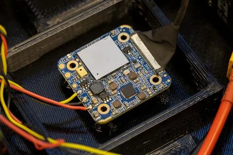 Closeup of a microchip processor used for electrical engineering prototyping in Stock Photos