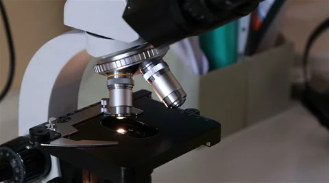 Closeup of a Microscope Stock Footage 52852133