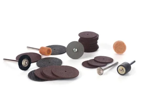 Closeup of mini rotary tool bits Stock Photos