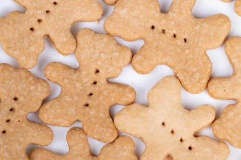 Closeup of minimal bear cookie texture with repeating shapes and soft shado.. Stock Photos