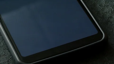 Closeup mobile screen call incoming Stock Footage 123545022