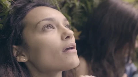 Closeup Of Models Posing In Forest (4K) Stock Footage 56003998