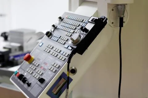 Closeup of modern CNC machine control panel Stock Photos